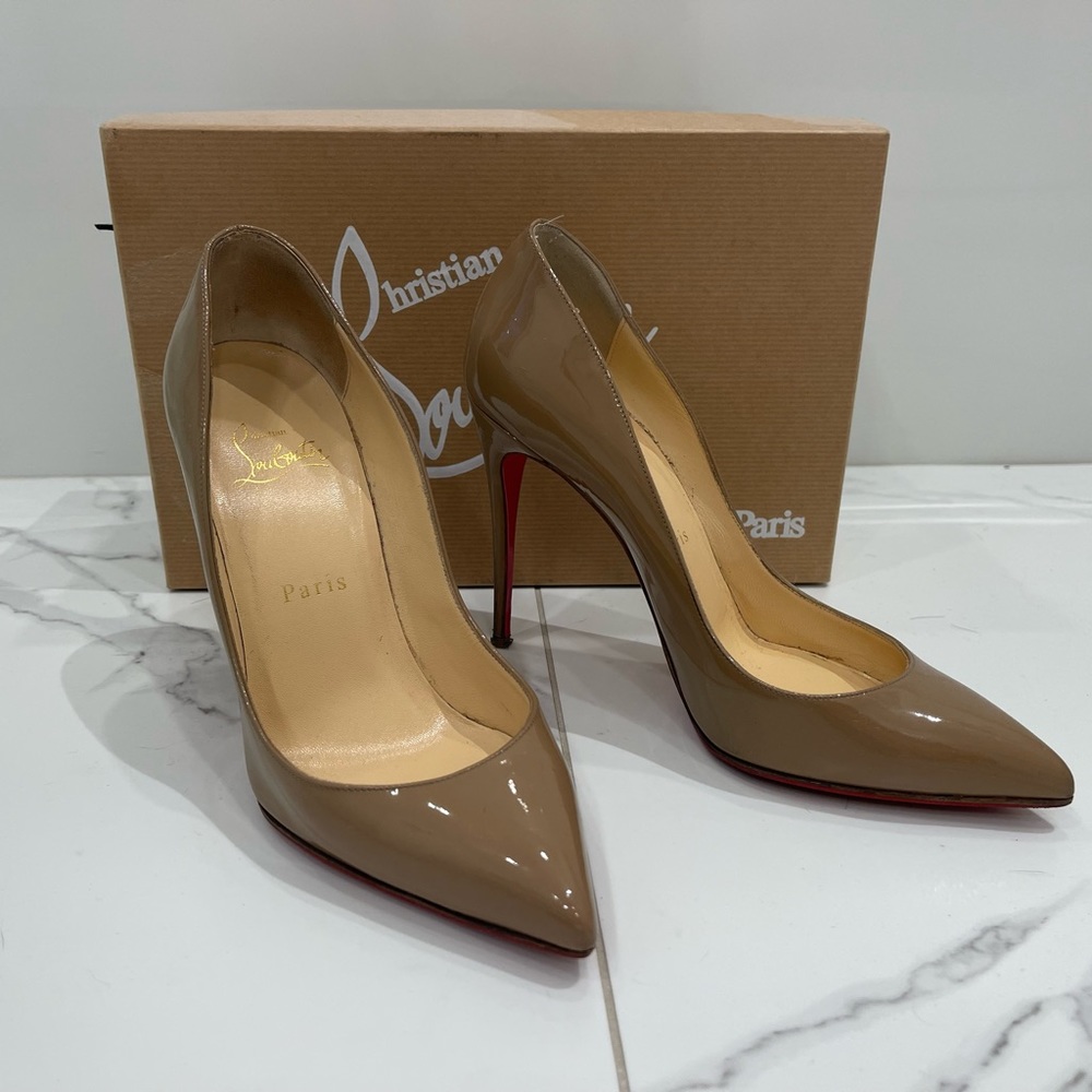 Louboutin nude Pigalle Folies 100 mm 37.5 authentic